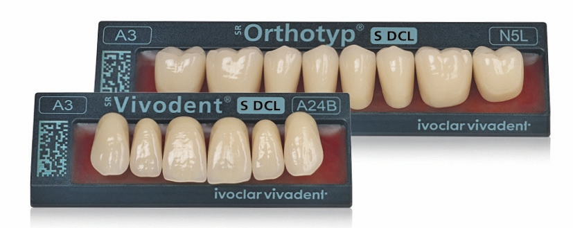 Abb. 13: ... und Ivoclar Vivadent präsentierte die Zahngarnituren SR Vivodent S DCL und SR Orthotyp S DCL.